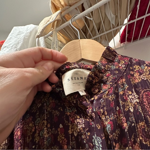 SEZANE Solene Dress Abstract Floral 34/XS - Picture 4 of 6